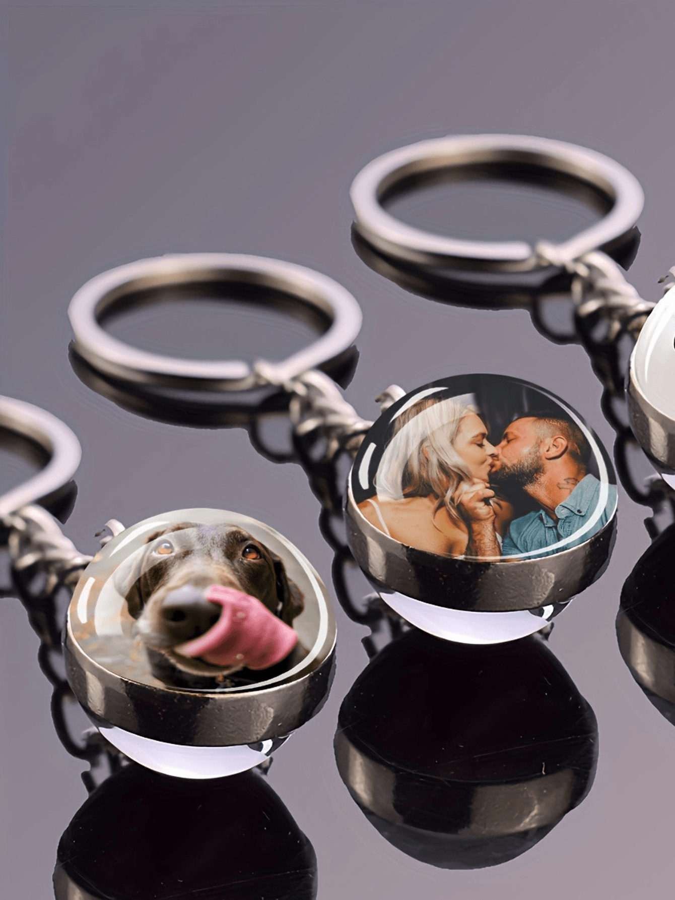 Custom Photo Glass Dome Keychain